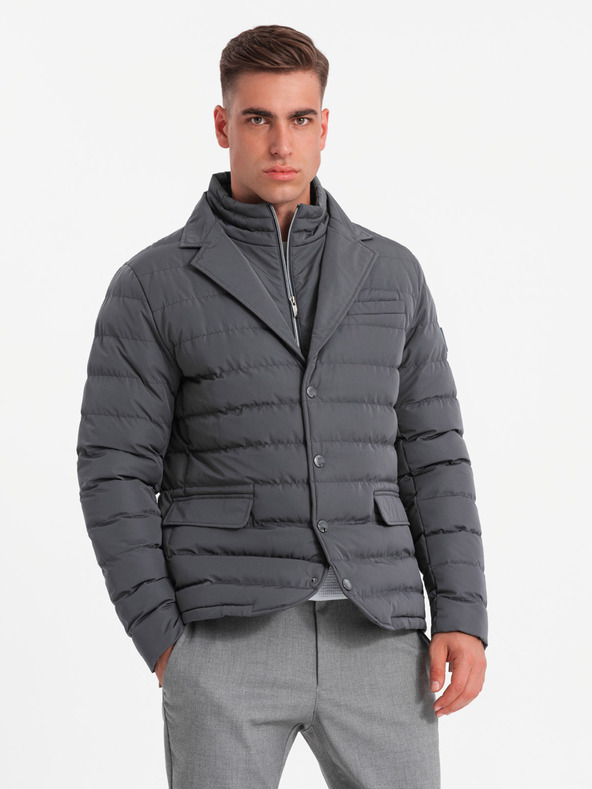 Ombre Clothing Férfi steppelt kabát Ombre Ruházat