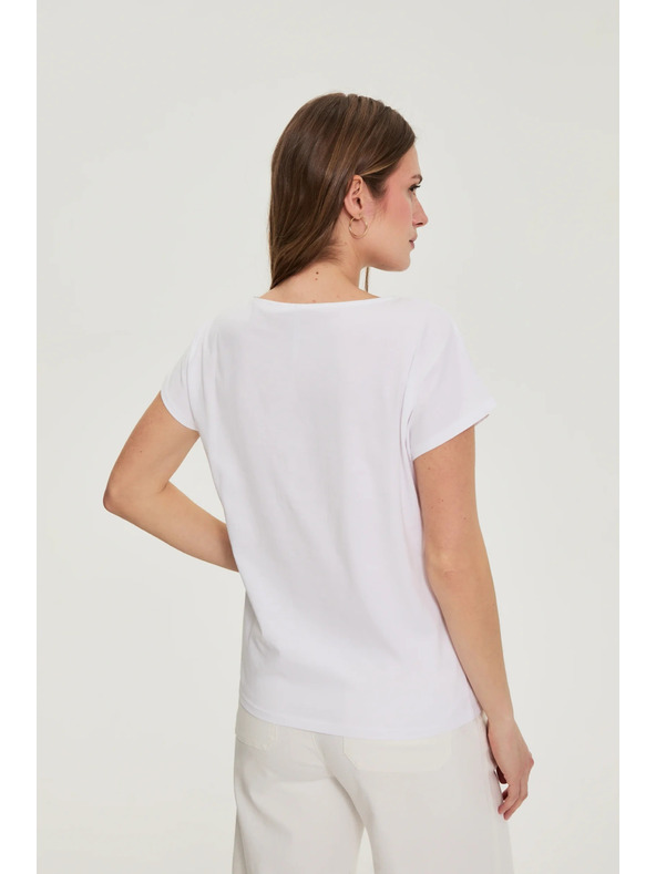 Moodo Fehér pamut blúz nyomattal Moodo