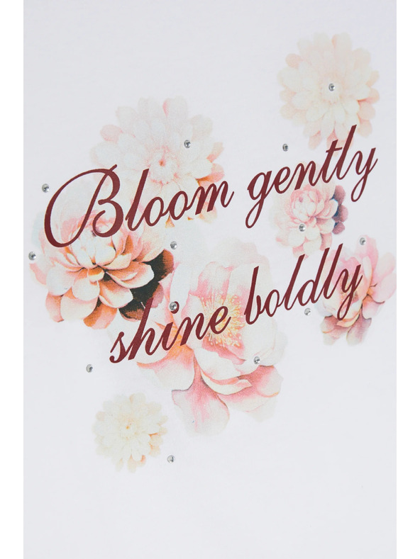 Moodo Fehér pamut blúz nyomattal Moodo