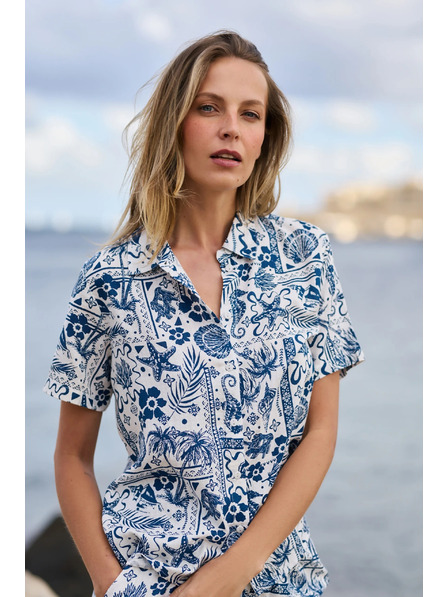 Moodo Mintás ing sötétkék Moodo