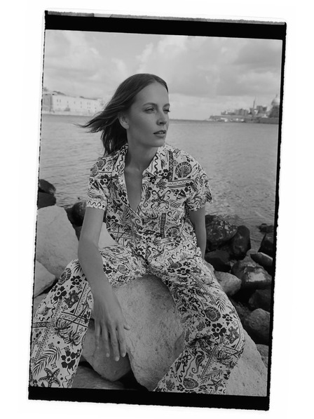 Moodo Mintás ing sötétkék Moodo