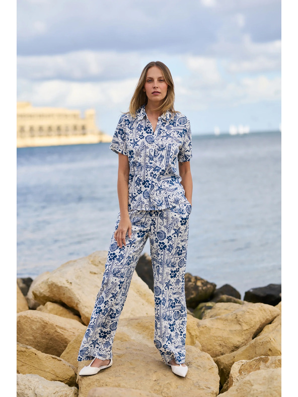 Moodo Mintás ing sötétkék Moodo