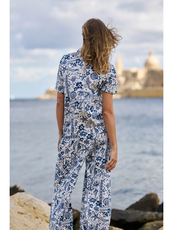 Moodo Mintás ing sötétkék Moodo