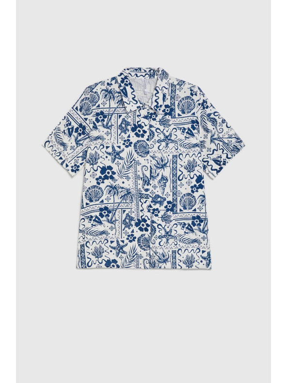 Moodo Mintás ing sötétkék Moodo