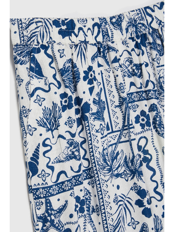 Moodo Viszkóz nadrág nyomott mintával sötétkék Moodo
