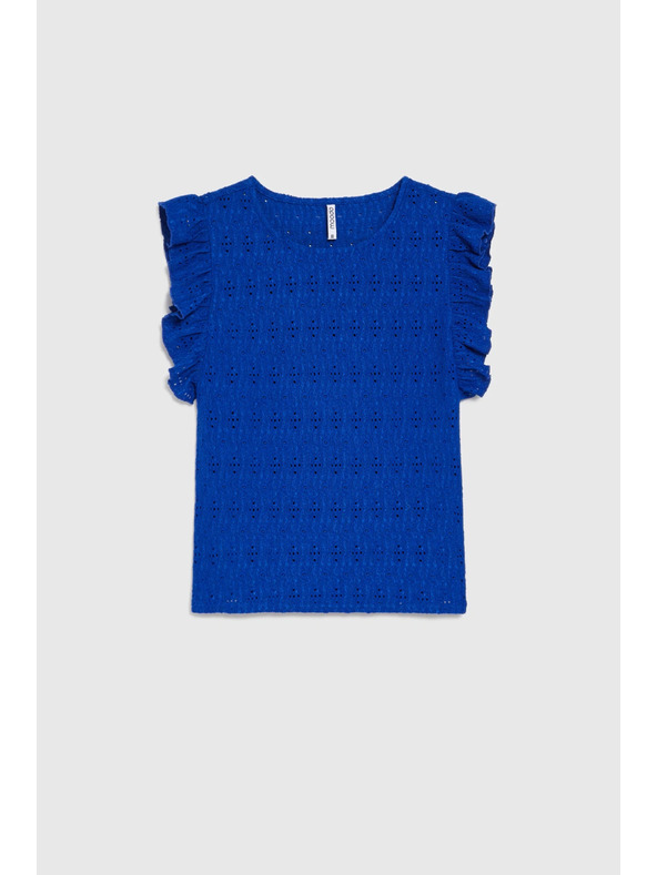 Moodo Fodros ujjú blúz kék Moodo