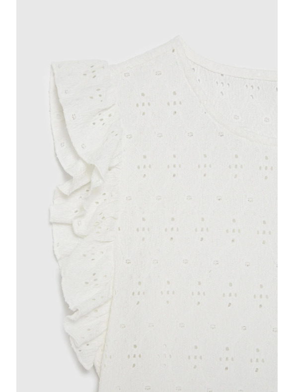 Moodo Fodros ujjú blúz fehér Moodo