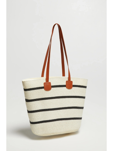 Moodo Csíkos táska fehér Moodo