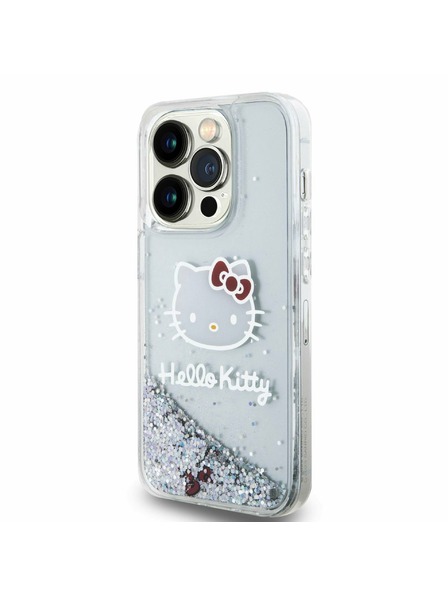 Hello Kitty Hello Kitty Liquid Glitter Electroplating Head Logo Hátlap iPhone 13 Pro-hoz Transparent