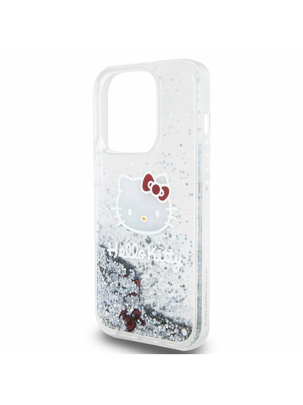 Hello Kitty Hello Kitty Liquid Glitter Electroplating Head Logo Hátlap iPhone 13 Pro-hoz Transparent