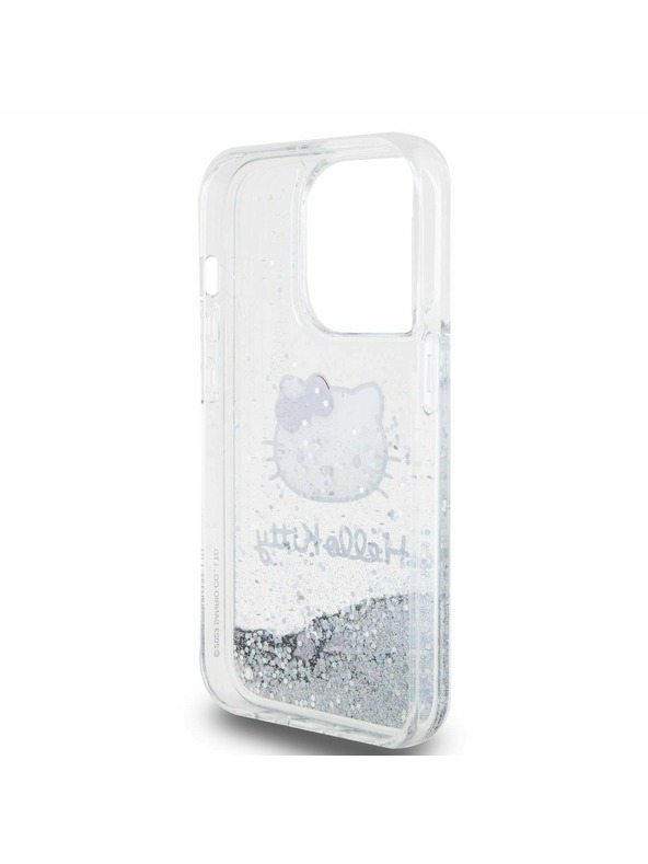 Hello Kitty Hello Kitty Liquid Glitter Electroplating Head Logo Hátlap iPhone 13 Pro-hoz Transparent