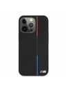 BMW BMW PU Triangles Tricolor Line Hátlap iPhone 13 Pro Max-hoz Black