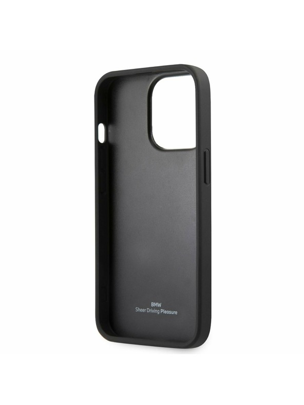 BMW BMW PU Triangles Tricolor Line Hátlap iPhone 13 Pro Max-hoz Black