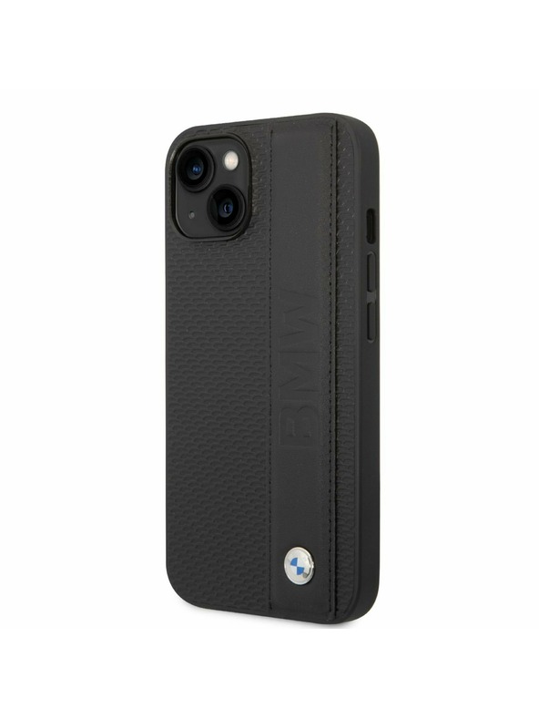 BMW BMW Signature Leather Big Logo Hátlap iPhone 14 Plus-hoz Black