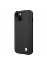 BMW BMW Signature Leather Big Logo Hátlap iPhone 14 Plus-hoz Black