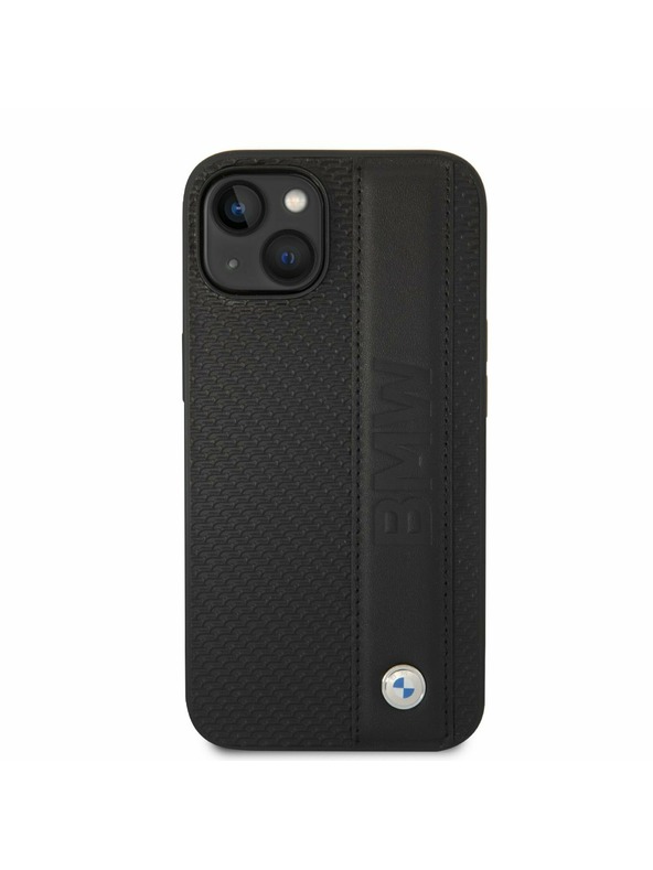 BMW BMW Signature Leather Big Logo Hátlap iPhone 14 Plus-hoz Black