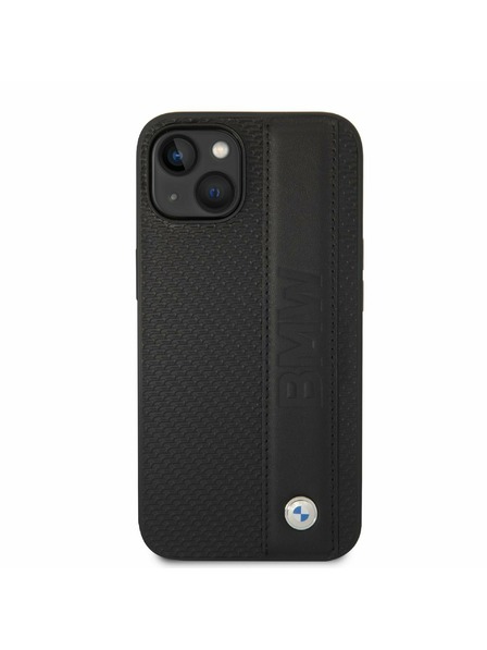 BMW BMW Signature Leather Big Logo Hátlap iPhone 14 Plus-hoz Black