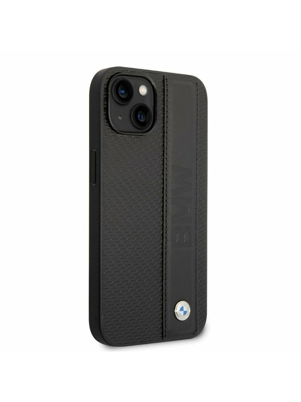 BMW BMW Signature Leather Big Logo Hátlap iPhone 14 Plus-hoz Black