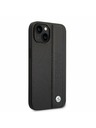 BMW BMW Signature Leather Big Logo Hátlap iPhone 14 Plus-hoz Black