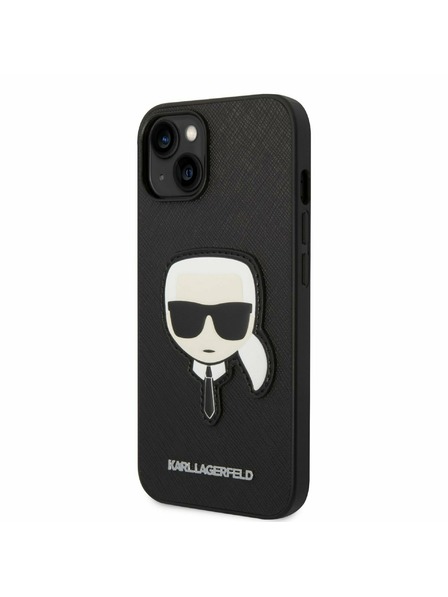 Karl Lagerfeld Karl Lagerfeld PU Saffiano Karl Head Hátlap iPhone 14 Plus-hoz Black