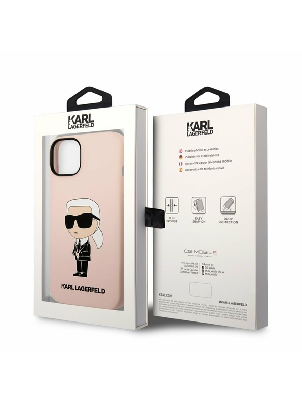 Karl Lagerfeld Karl Lagerfeld Liquid Silicone Ikonik NFT Hátlap iPhone 14 Plus-hoz Pink