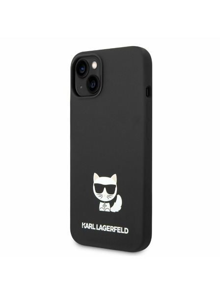 Karl Lagerfeld Karl Lagerfeld Liquid Silicone Choupette Hátlap iPhone 14 Plus-hoz Black