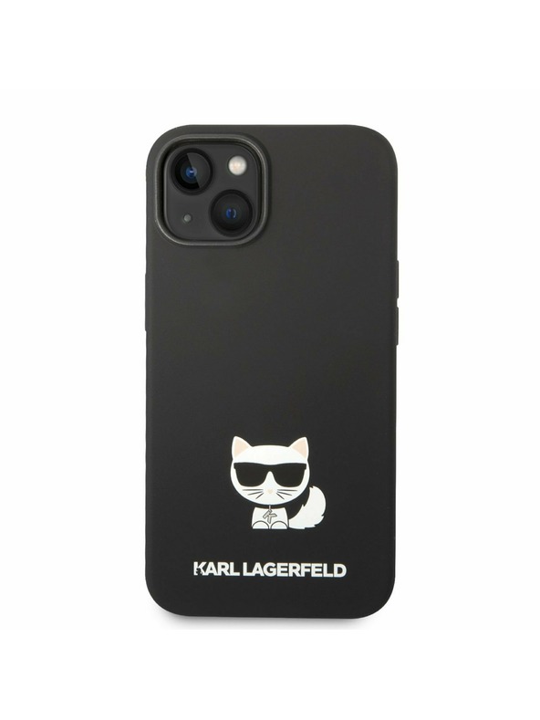 Karl Lagerfeld Karl Lagerfeld Liquid Silicone Choupette Hátlap iPhone 14 Plus-hoz Black
