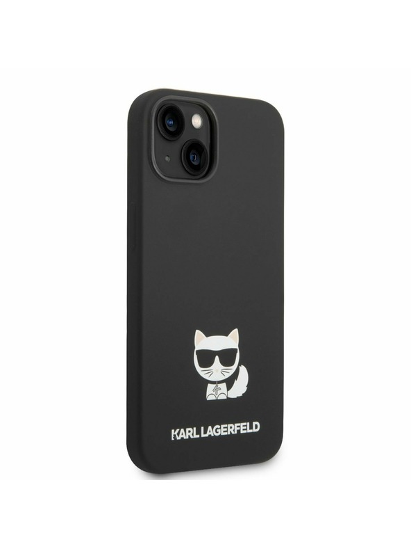 Karl Lagerfeld Karl Lagerfeld Liquid Silicone Choupette Hátlap iPhone 14 Plus-hoz Black