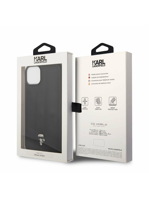 Karl Lagerfeld Karl Lagerfeld Quilted Puffy Ikonik Logo Hátlap iPhone 14 Plus-hoz Black