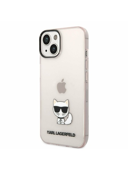 Karl Lagerfeld Karl Lagerfeld Choupette Logo Hátlap iPhone 14 Plus-hoz Pink