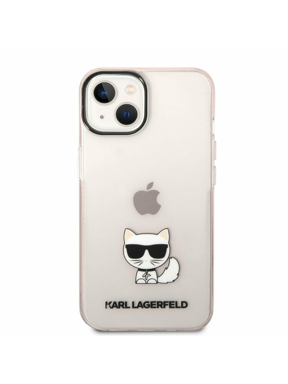 Karl Lagerfeld Karl Lagerfeld Choupette Logo Hátlap iPhone 14 Plus-hoz Pink