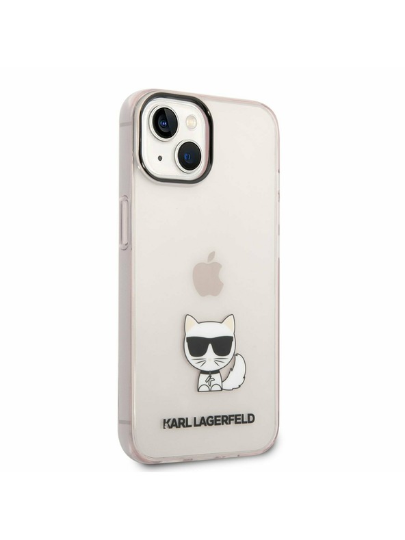Karl Lagerfeld Karl Lagerfeld Choupette Logo Hátlap iPhone 14 Plus-hoz Pink