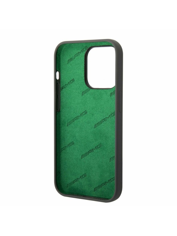 AMG AMG Liquid Silicone Green Logo Hátlap iPhone 14 Pro-hoz Grey