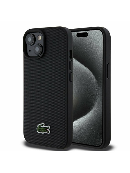 Lacoste Lacoste Iconic Petit Pique Woven Logo Magsafe Hátlap iPhone 15-hez Black
