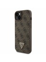 Guess Guess PU 4G Strass Triangle Metal Logo Hátlap + Crossbody Pánt iPhone 15 Plus-hoz Brown