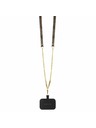 Guess Guess PU 4G Strass Triangle Metal Logo Hátlap + Crossbody Pánt iPhone 15 Plus-hoz Brown