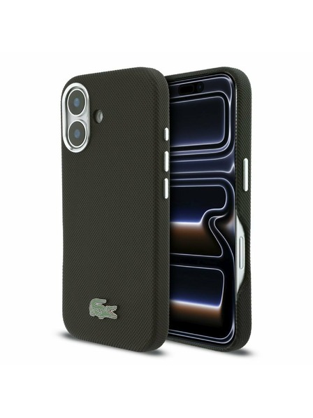 Lacoste Lacoste PVC Iconic Petit Pique Metal Logo MagSafe Hátlap iPhone 16-hoz Black