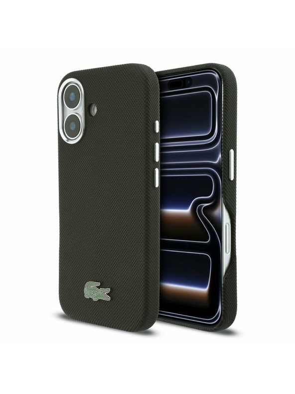 Lacoste Lacoste PVC Iconic Petit Pique Metal Logo MagSafe Hátlap iPhone 16-hoz Black