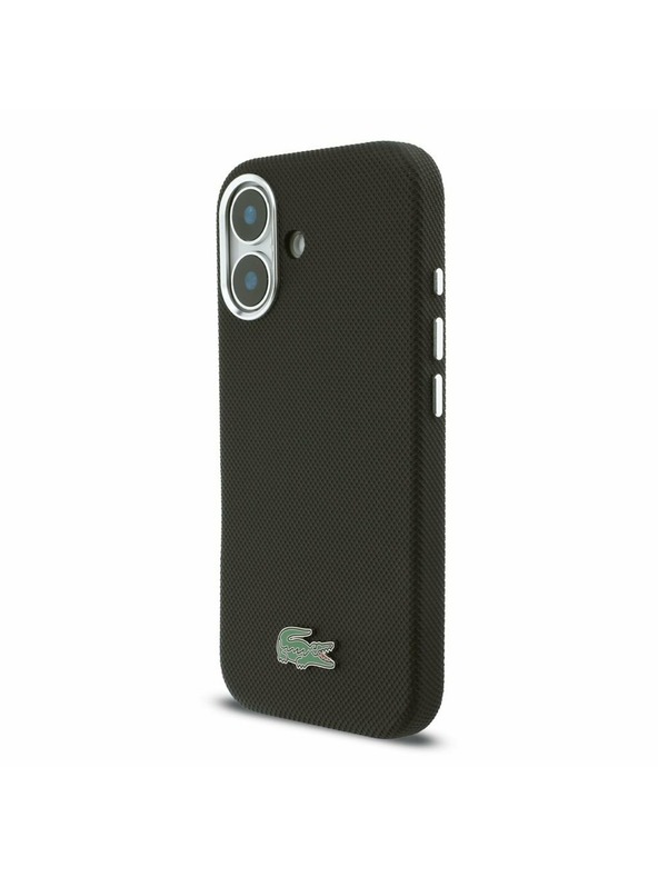 Lacoste Lacoste PVC Iconic Petit Pique Metal Logo MagSafe Hátlap iPhone 16-hoz Black