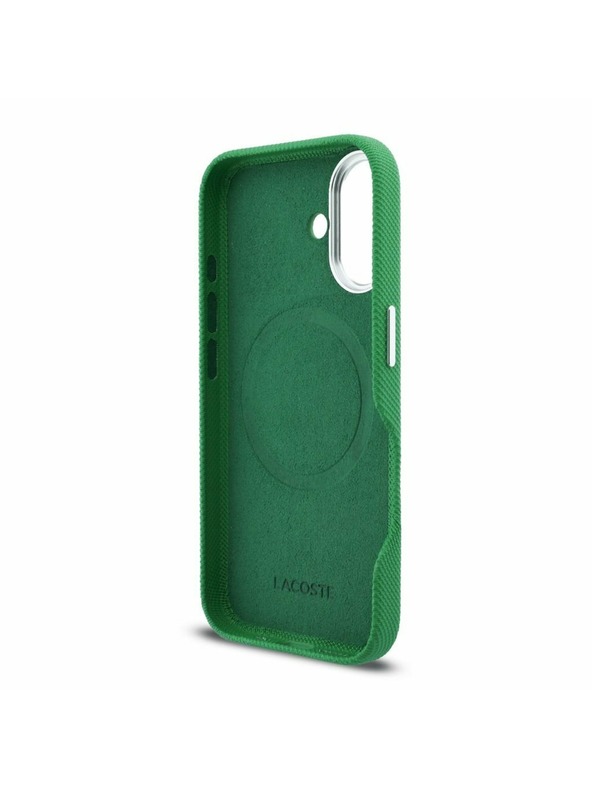 Lacoste Lacoste PVC Iconic Petit Pique Metal Logo MagSafe Hátlap iPhone 16-hoz Estragon Green