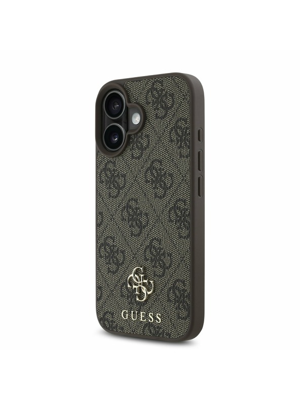 Guess Guess PU 4G Small Metal Logo MagSafe Hátlap iPhone 16 Plus-hoz Brown