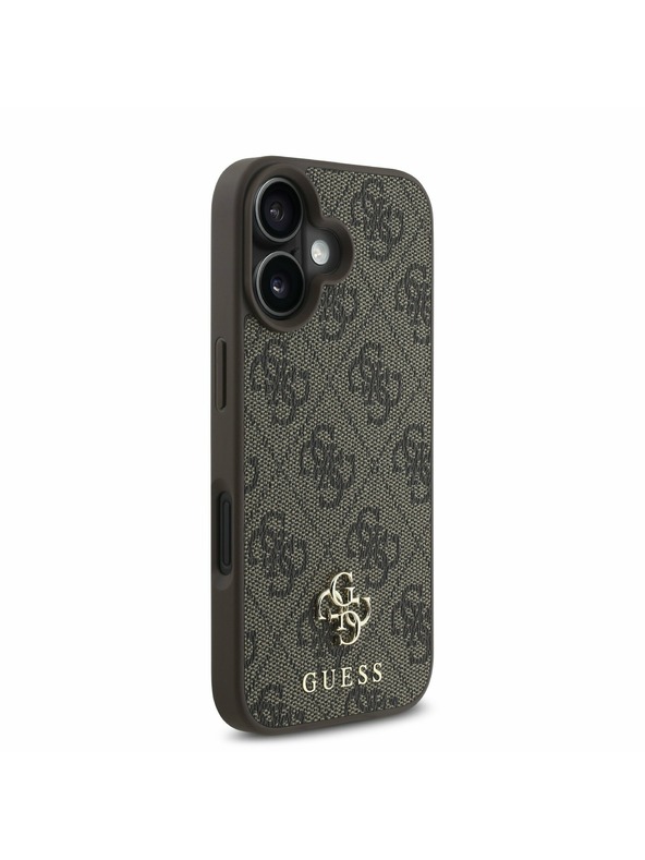 Guess Guess PU 4G Small Metal Logo MagSafe Hátlap iPhone 16 Plus-hoz Brown