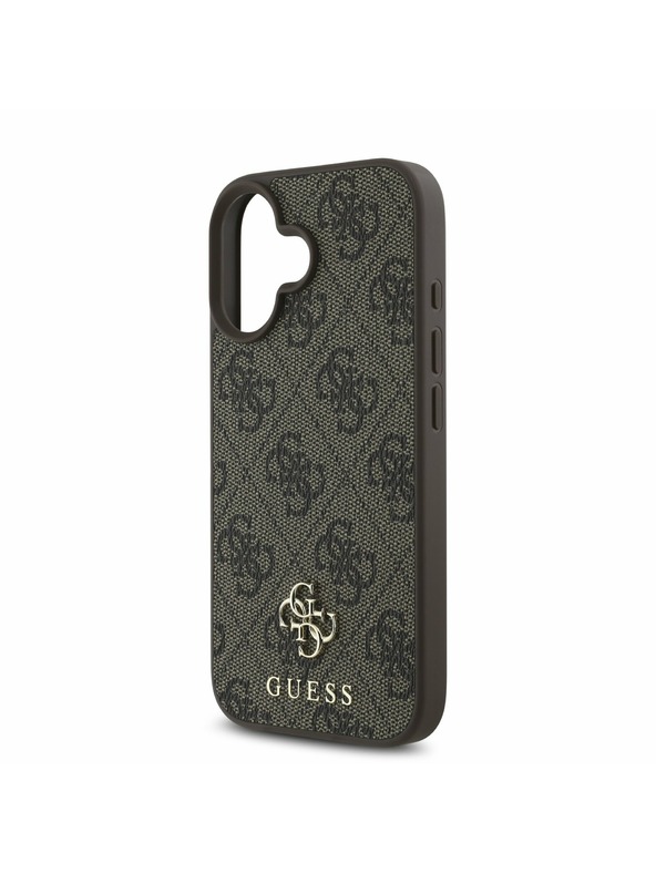 Guess Guess PU 4G Small Metal Logo MagSafe Hátlap iPhone 16 Plus-hoz Brown