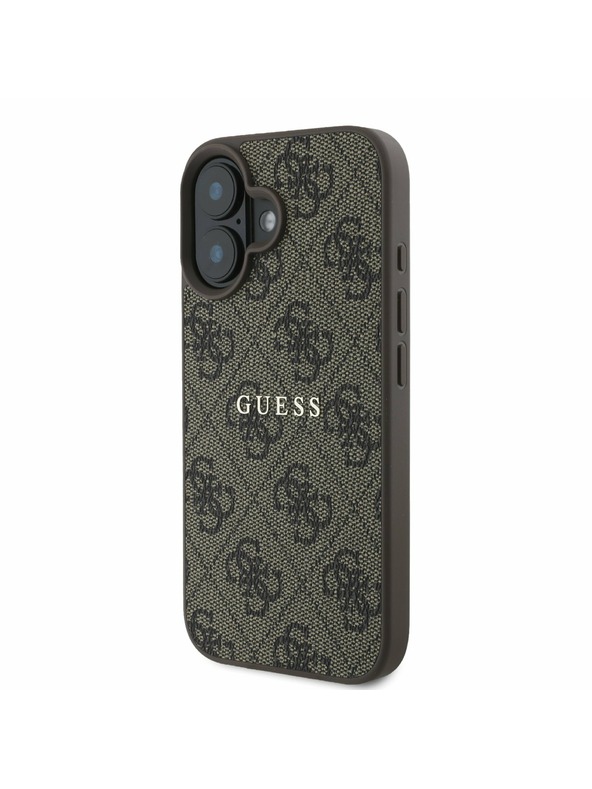 Guess Guess PU 4G Classic Logo MagSafe Hátlap iPhone 16 Plus-hoz Brown