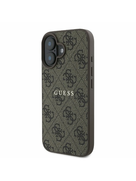 Guess Guess PU 4G Classic Logo MagSafe Hátlap iPhone 16 Plus-hoz Brown