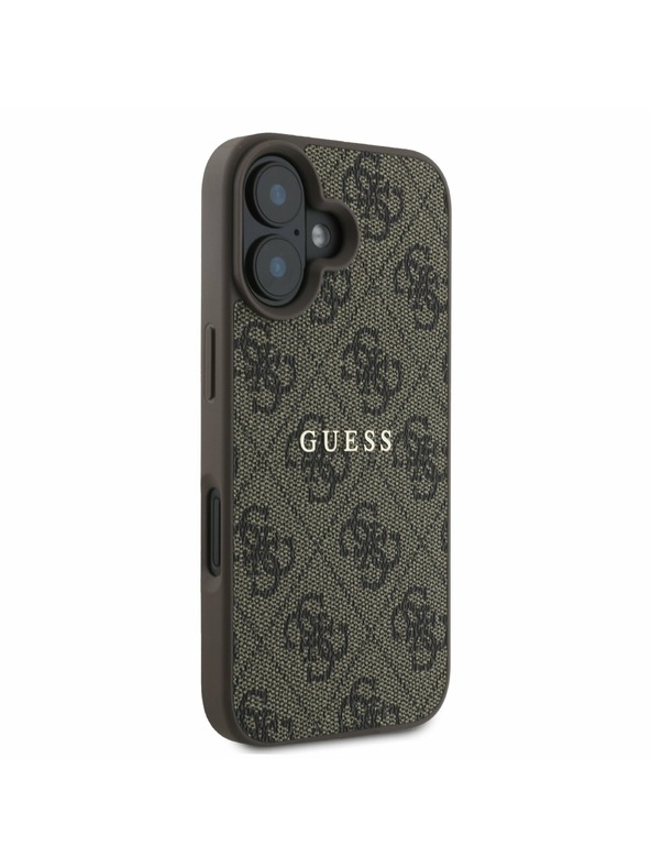 Guess Guess PU 4G Classic Logo MagSafe Hátlap iPhone 16 Plus-hoz Brown