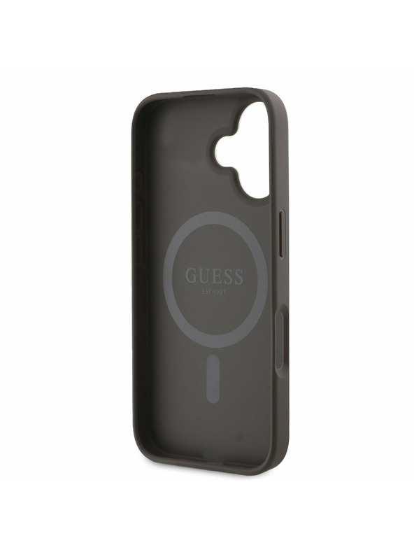 Guess Guess PU 4G Classic Logo MagSafe Hátlap iPhone 16 Plus-hoz Brown