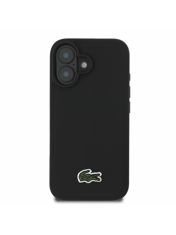 Lacoste Lacoste Iconic Petit Pique Woven Logo MagSafe Hátlap iPhone 16 Plus-hoz Black
