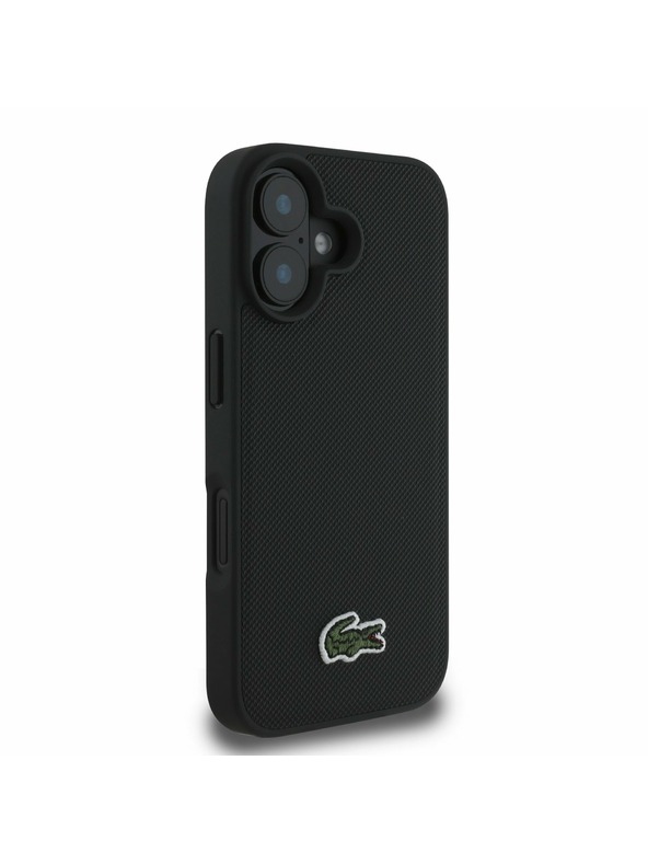 Lacoste Lacoste Iconic Petit Pique Woven Logo MagSafe Hátlap iPhone 16 Plus-hoz Black
