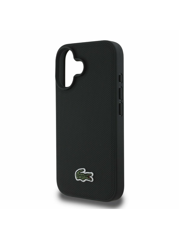 Lacoste Lacoste Iconic Petit Pique Woven Logo MagSafe Hátlap iPhone 16 Plus-hoz Black